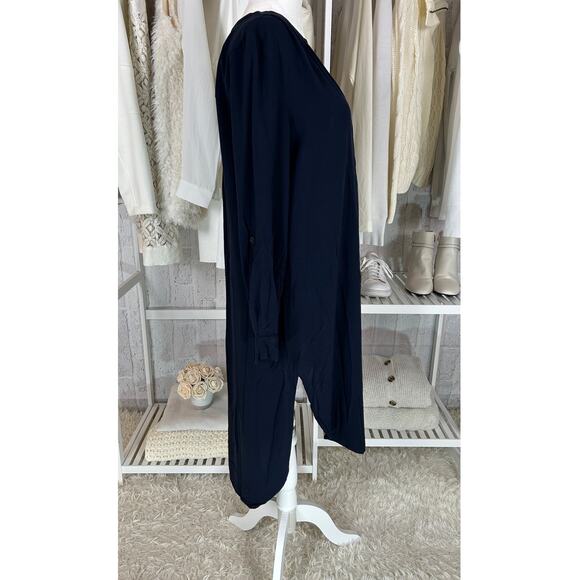 Alex & Lili Women's Size S Navy Hi-Low T Roll Tab Sleeve Shirt Dress #0271 - Picture 3 of 16